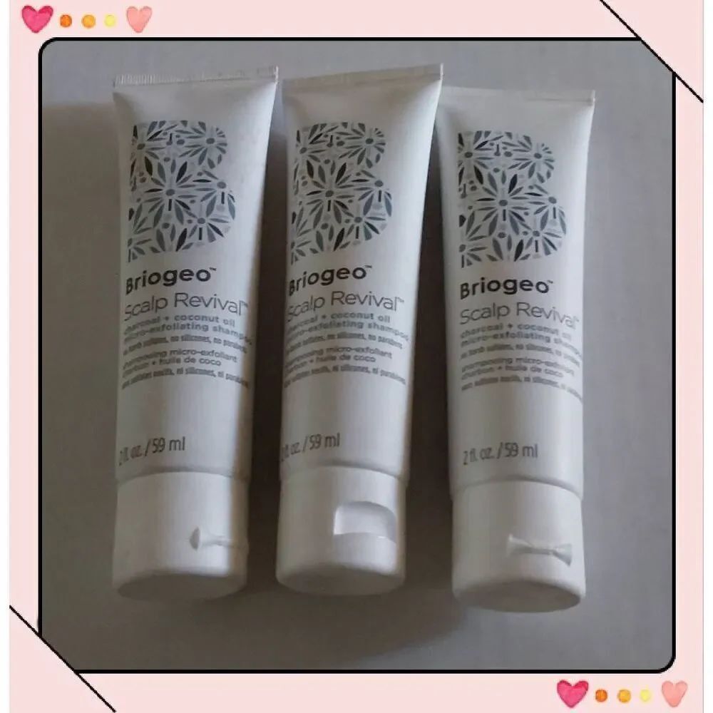 New Lot of (3) BRIOGEO Scalp Review Charcoal + Coconut Micro-Exfoliating Shampoo